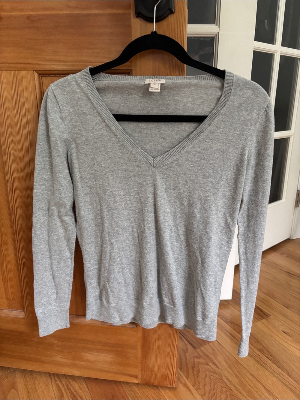 J. Crew grey v-neck long sleeve sweater